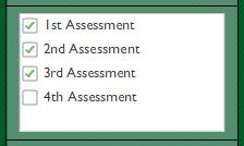 You can uncheck a check box to remove that assessment s data from the