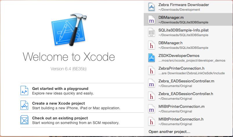 Designing a New Xcode Project 1. Start Xcode. The Xcode welcome window appears.