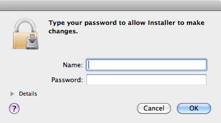 When prompted, enter your admin Name and Password then,