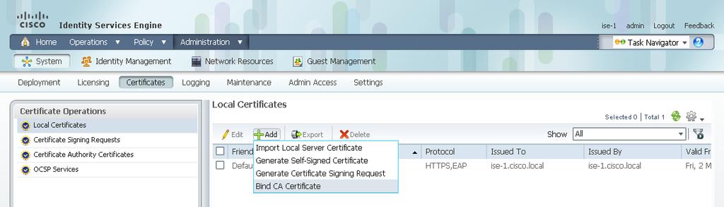 Step 3: Click Browse, and then locate the root CA certificate saved in Procedure 5, Download CA root certificate.