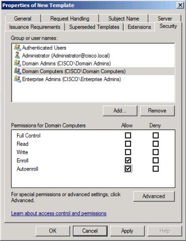 Step 8: On the Security tab, click Domain Computers, and then make sure Allow is selected