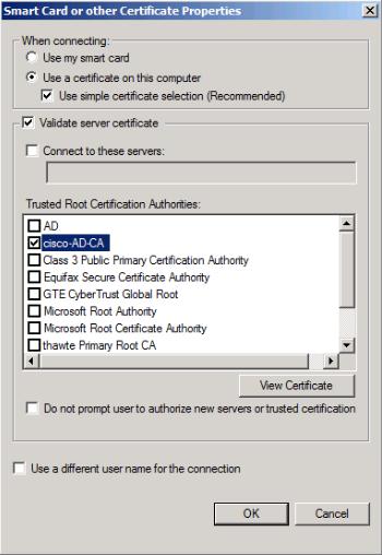 Step 30: In the Trusted Root Certification Authorities list, select the box next to the root certificate for the CA. Step 33: Click Apply, and then click OK.