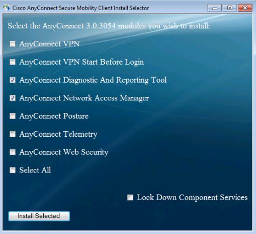 Procedure 1 Install AnyConnect To use Cisco AnyConnect Secure Mobility Client 3.0 as your 802.1X supplicant on Windows endpoints, you need to download the latest version from Cisco.