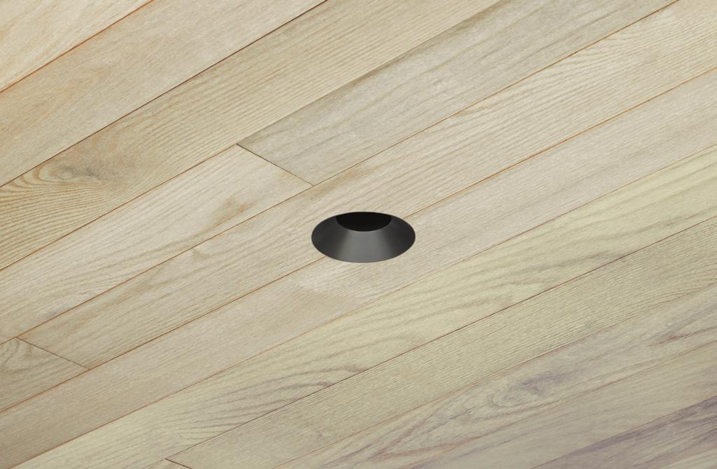 achieve a truly flangeless, flush ceiling appearance in special applications such as wood or stone installation.