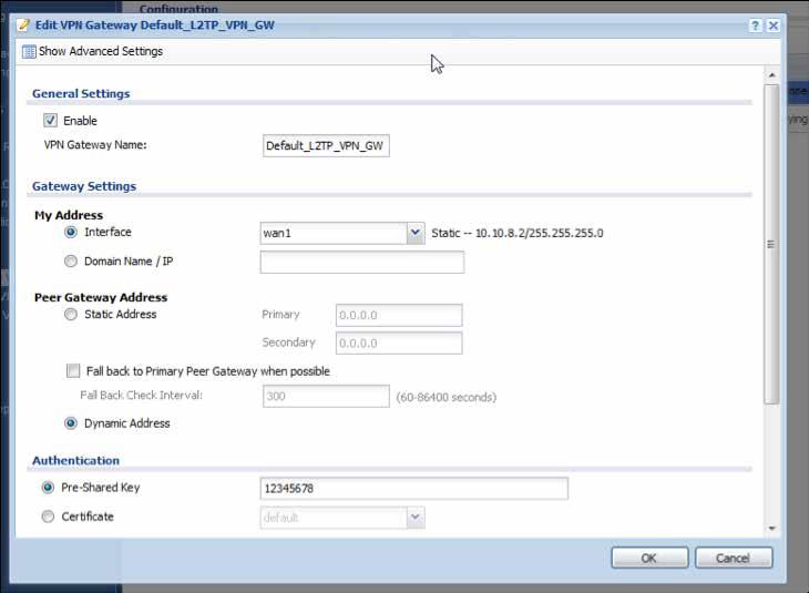 VPN Server Setup Alternatively the ZyWALL device allows use of certificates to identify