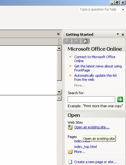 Microsoft FrontPage 2003 The Basics This tutorial attempts to explain how to access your website and create the basic elements which will enable you to have a lovely working website in no time.
