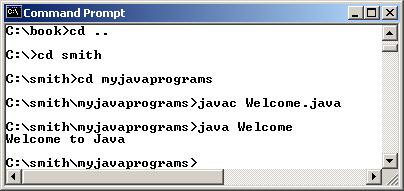 environment variables for running Java programs in the DOS environment in Windows: set path=%path%;c:\j2sdk1.5\bin set classpath=.;%classpath% 3.
