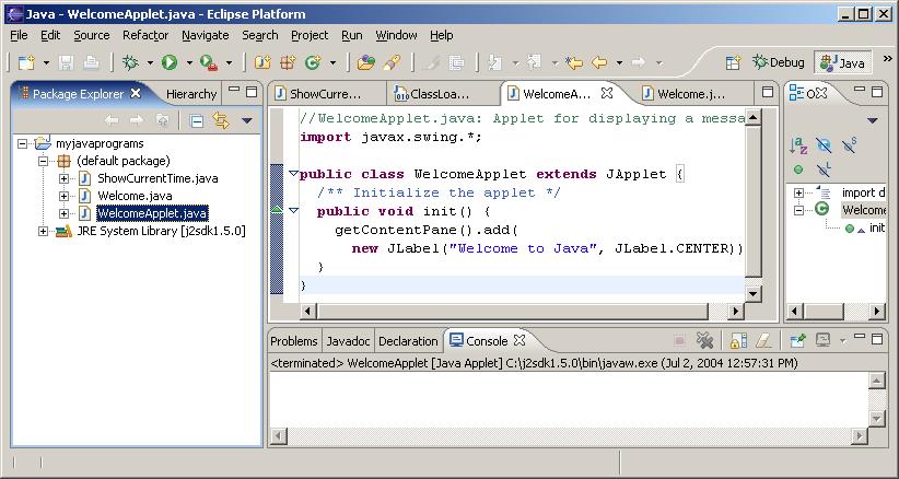 Figure 21 Applets are created in the same way as applications.