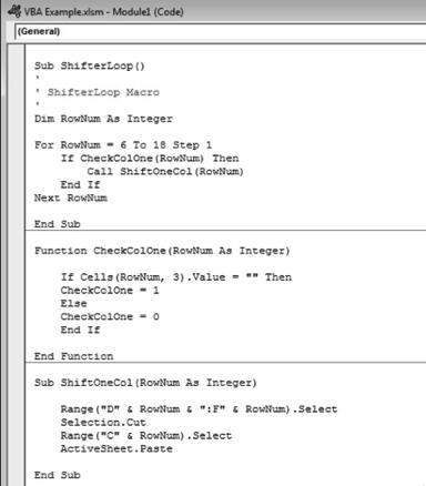 A Function to Check the First Column Using the Check Function in the Main Subroutine Let s go back to our task: Creating a function to check the first column. We name our function as CheckColOne.