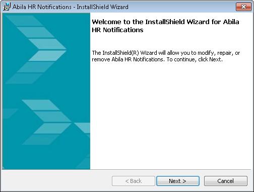 Chapter 4: HR Notifications Install 5. The HR Notifications Setup Wizard displays. Follow the instructions in the installation wizard. The system automatically downloads files to your hard disk.