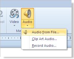How to Add Audio to a Full Presentation in PowerPoint 2010 1. Click on a slide in the presentation at the point where you want to add audio (usually this will be the title slide) 2.
