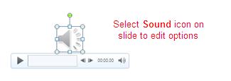 Click the "Play/Pause" button below the audio icon on the slide to preview how the audio sounds in your presentation. 6.