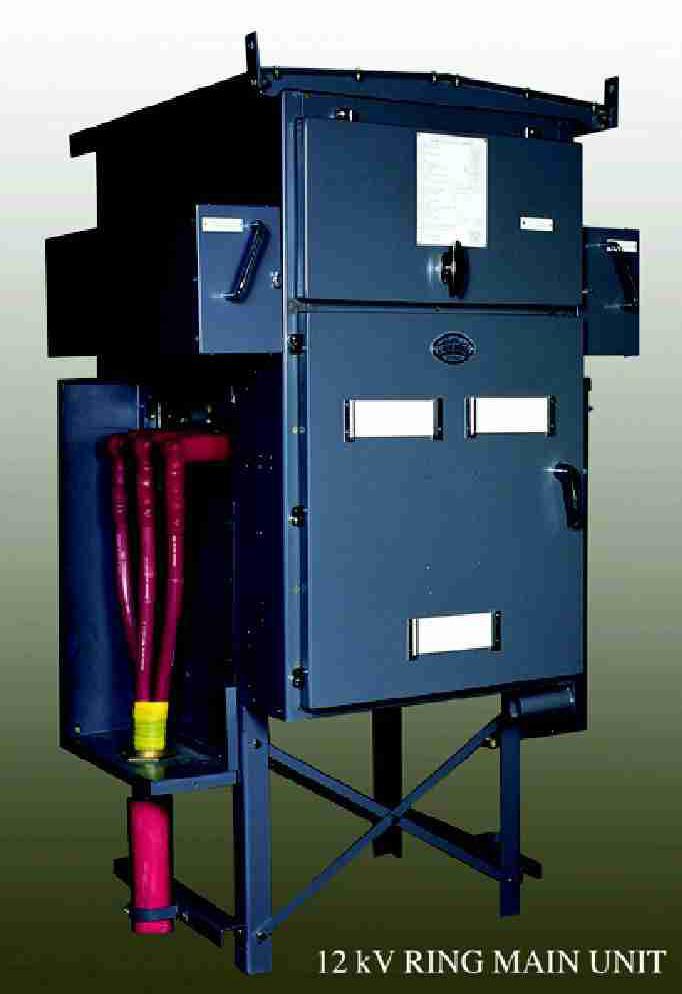 HOUSING 12kV RING MAIN UNIT Al-Ahleia make housing has the following features Robust enclosure suitable for outdoor applications, fabricated out of 3 mm thick hot dip galvanised sheets, four-sided