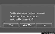 5. SETUP AUTO AVOID TRAFFIC 1 Display the Traffic Settings screen. ( P. 134) 2 Select Avo i dtra ff i c. 3 Select the desired item.
