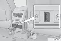 7. REAR SEAT ENTERTAINMENT SYSTEM FEATURES CONNECTING A DEVICE TO REAR A/V INPUT PORT 1 Open the cover and