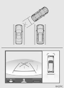 1. PANORAMIC VIEW MONITOR USING PARKING ASSIST GUIDE LINE When parking in a space which is in the reverse direction to the space described in the procedure below, the steering directions will be