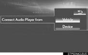 2. Bluetooth SETTINGS SETTING AUDIO PLAYER CONNECTION METHOD 1 Select Connect Audio Player from. 2 Select the desired connection method.