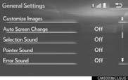 3. OTHER SETTINGS 1. GENERAL SETTINGS Settings are available for automatic screen change, operation sounds, etc.
