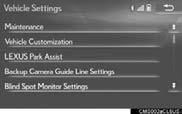 3. OTHER SETTINGS 3. VEHICLE SETTINGS Settings are available for maintenance, vehicle customization, intuitive parking assist-sensor, etc. 4 Select the items to be set.