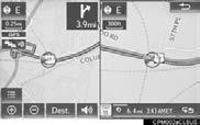 * 1 Select to display the dual map screen. 80 * 1 Select to display the compass mode screen. Select to display the turn list screen. Select to display the freeway exit list screen.