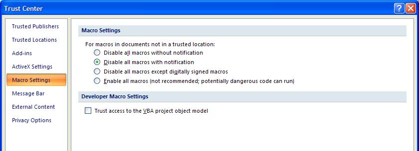 On the Developer tab, in the Code group, click Macro Security. 2.