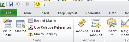 6. To run the macro, click the macro button on the Quick Access Toolbar.