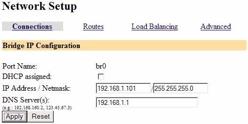 The first IP address will be used by the Web Management Console.