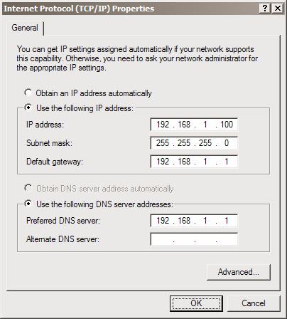 Figure 2-16 Enter the following details: IP address the second free IP addresses that is part of the subnet range of your LAN. Subnet mask is the subnet mask of your LAN.