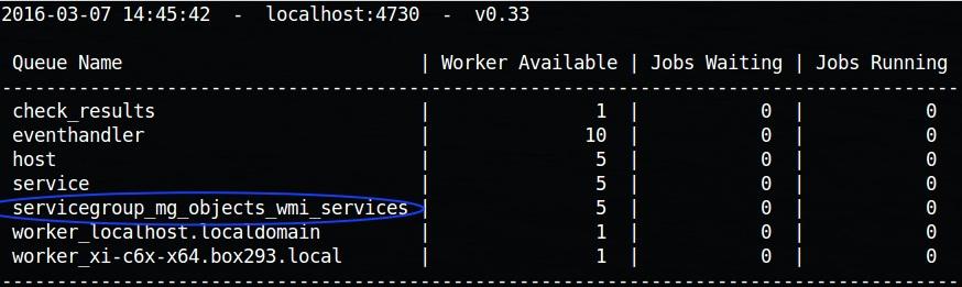 service mod-gearman2-worker restart Now we need to configure the MG server to use this service group as a queue. On your Nagios XI server edit the file /etc/mod_gearman2/module.