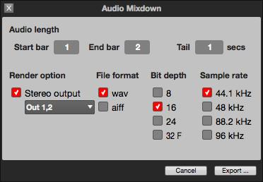 As Audio Mixdown exports the Sequence as an audio file.