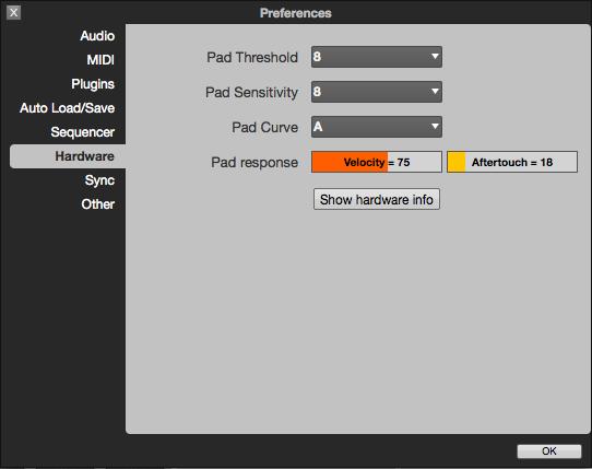 Preferences: Hardware Tab Here, you can set additional parameters affecting the behavior of your MPC hardware.