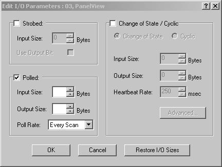 Communicate with a PanelView Standard Terminal Chapter 9 Edit I/O Parameters Complete the following steps to edit I/O parameters. 1. Select the terminals. 2. Click Edit I/O Parameters. 3.