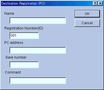 3-4 Address Book (7) Registering and editing destination information for the Scan to PC function The Destination Registration (PC) Dialogue Box allows you to register new destinations or edit