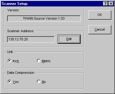 3-5 TWAIN Source 3-5-8 Changing the Scanner s IP Address If the IP address of the scanner needs to be changed after installing the TWAIN source, perform the following procedure to change the settings
