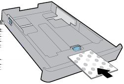 9. Pull out the output tray extension. To load cards and photo paper 1. Pull out the input tray completely. 2.