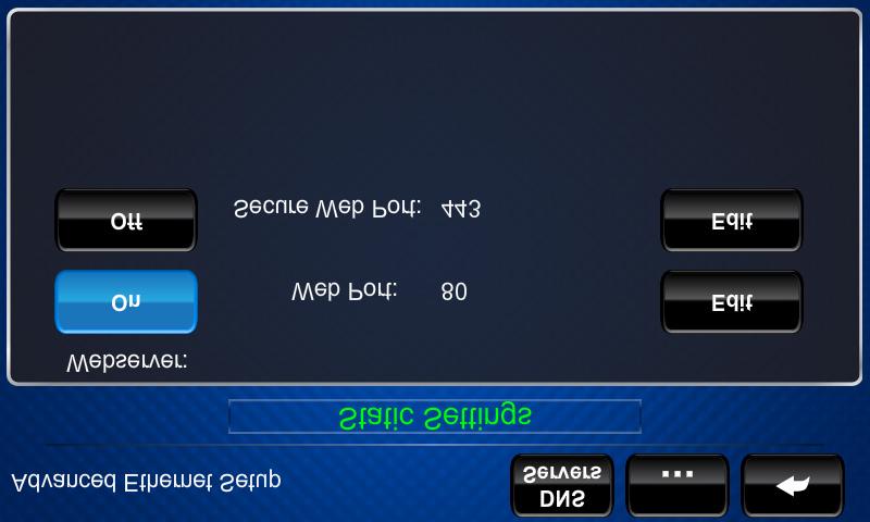 7 Screen Control System Crestron TSCW-730 Use the keyboard to enter the IP address of the new DNS server.