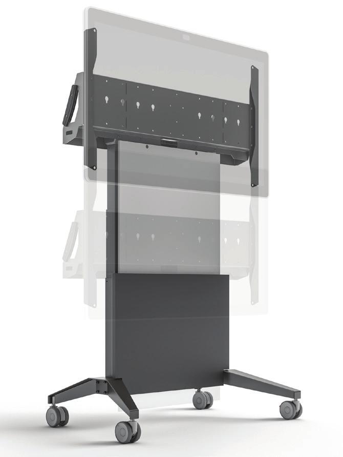 Holds 55 / 70 w/ adapter Weight Capacity: 175 lbs (79 kgs) FPS1/ELT/GG Electric Lift & Tilt Mobile Stand