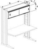 Dacobas Knürr Elicon Modules Knürr Elicon Suspension Cabinet CON00047 - For mounting at any height between the side panels - The sliding doors on smooth-running plastic guide can be locked with