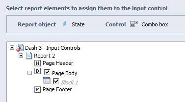 Creating an Input Control, cont d Select the block to be