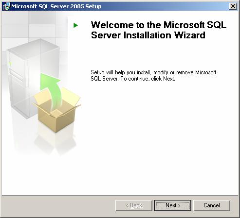 Page 4 The Microsoft SQL Server Installation program displays.