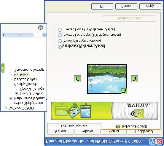 Software Settings Display Properties- Advanced Settings