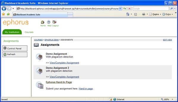 Once you have browsed to the right course you can click Assignments in the Course menu to get an