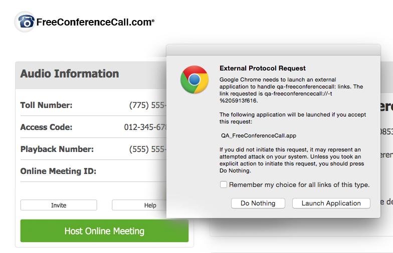 16 Meeting Wall Dialog Your input is required for Participants A participant can also access your Meeting Wall directly from a web browser using the URL formed as https://www.freeconferencecall.