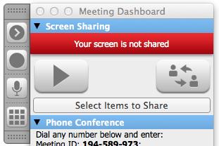 Section 5.3: Screen Sharing FreeConferenceCall.com Using the FreeConferenceCall.com Desktop Application, hosts have the ability to start screen-sharing sessions for their online meetings.