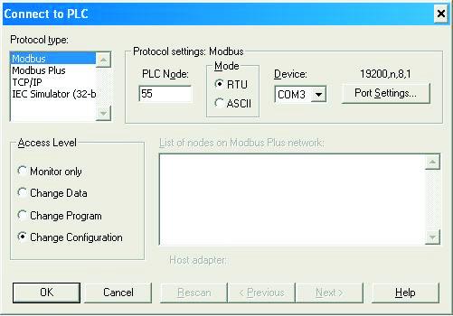 local Modbus Plus address or the address as defined in