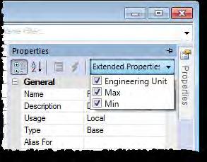 Organize tags Chapter 2 The entries in the list depend on the tag s data type. You can select more than one property.