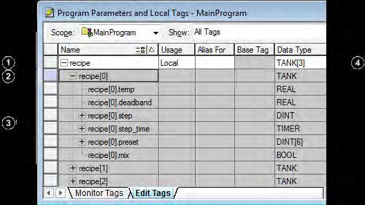 Organize tags Chapter 2 You can also click the Browse button and then in the Select Data Type dialog box, choose a data type and the array dimensions for the array.