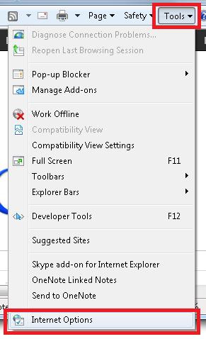 The following example shows how to configure a proxy with Internet Explorer. The steps may vary in other browsers. 1.