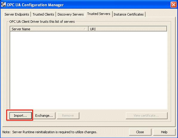 Page 32 of 40 Figure 32: Import Server Certificate 6. Browse to the server certificate and click Open.