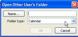 To open another s folder, from the File menu, point to Open and click Other User s Folder.